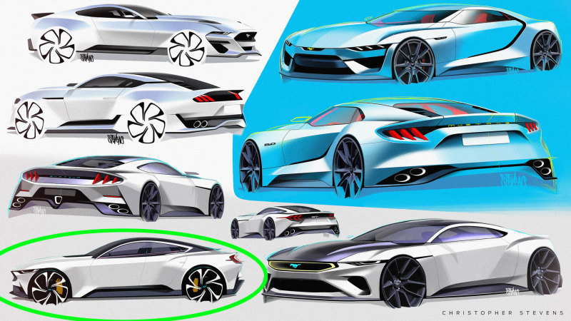 采用四门设计 福特全新Mustang轿车设计草图曝光