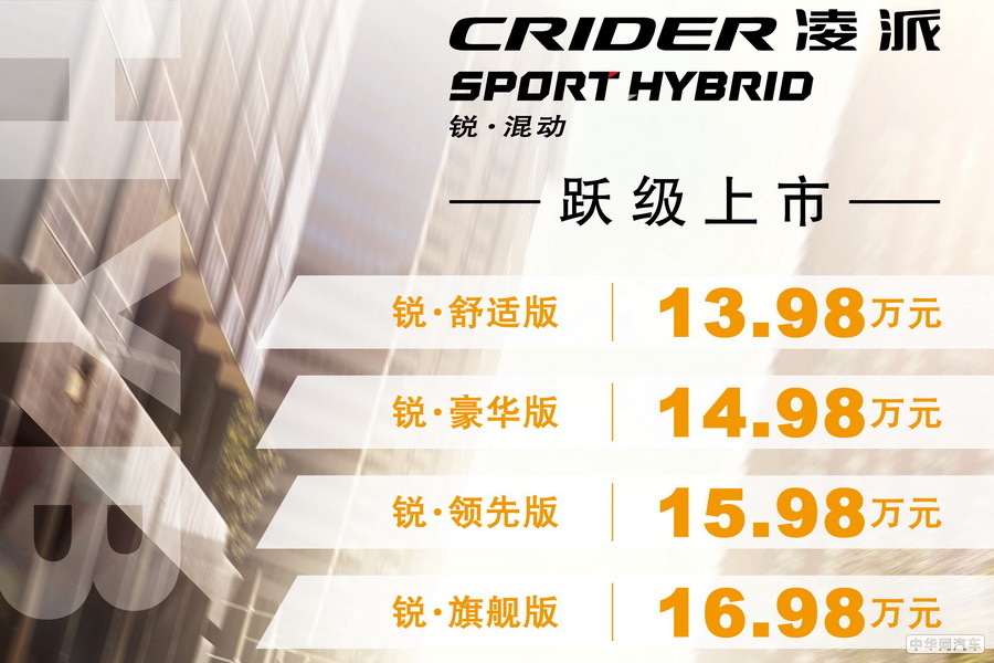 1.5L混动系统/13.98万起 本田凌派锐•混动上市