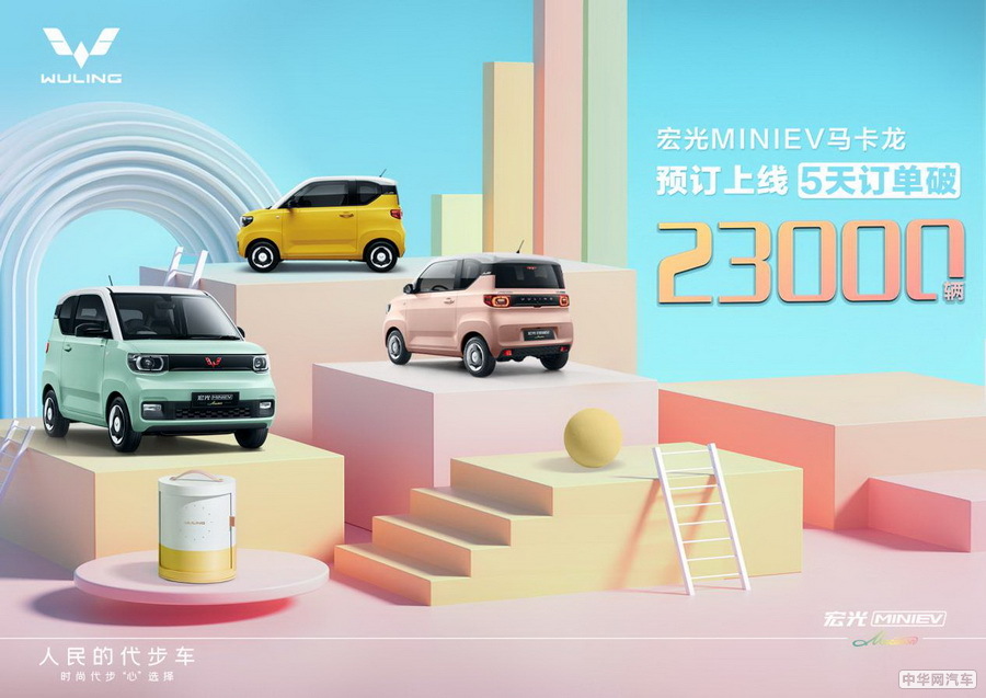 宏光MINI EV马卡龙4月8日上市 订单破2.3万辆